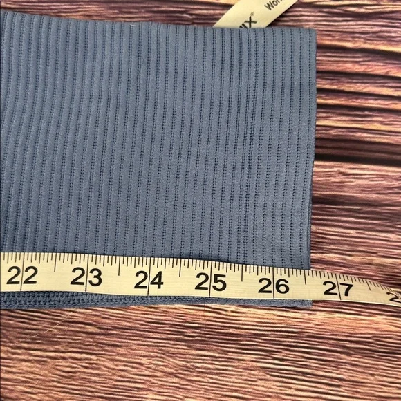 Women's Blue Gray 7/8 Leggings seamless, high-rise waistband, four-way stretch - Picture 8 of 11